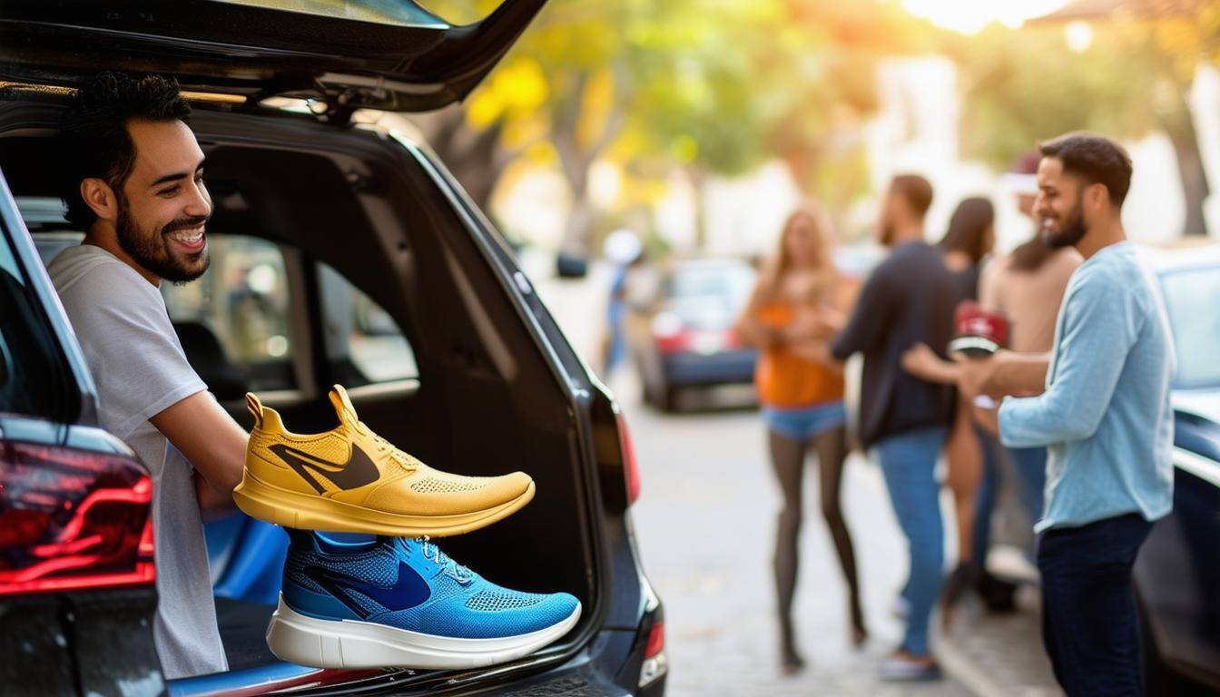 Selling running shoes out of the back of a car like Phil Knight did at Nike in the early days. 